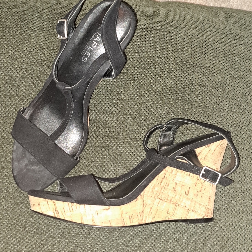 Cork wedge heels